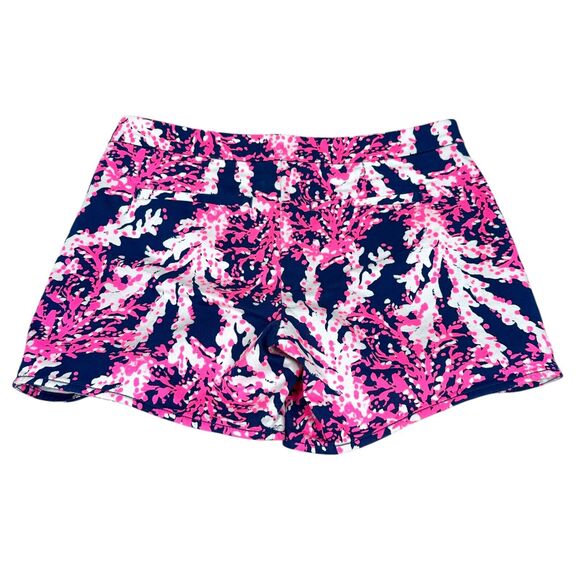 Lilly Pulitzer Hazelle Stretch Shorts Women’s 0 Pink White Beyond The Sea Cotton - Picture 2 of 9